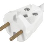 Вилка электрическая В6-001 без заземления, белая 10 А 84252