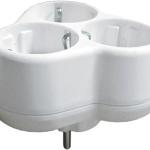 Разветвитель электрический "universal", 3 гнезда, с заземлением, 16А 250 В, круглый, белый 83319