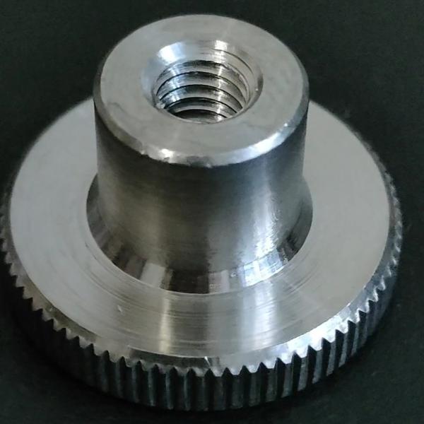 Гайка М 6 DIN 466 круглая высокая рифленая с накаткой, нажимная, нержавеющая сталь А2